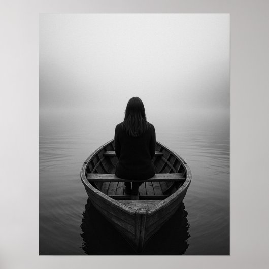 Fogbound en Free-Solo Vrouw Travel Art Poster (Voorkant)