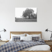 Foggy Autumn Morning Grayscale Canvas Afdruk (Insitu (Slaapkamer))