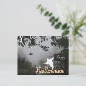 Foggy Autumn & Spider-Ghost HALLOWEEN Briefkaart (Staand voorkant)