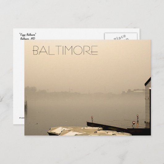 Foggy Baltimore Briefkaart (Voorkant / Achterkant)