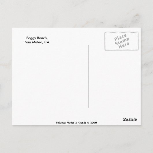 Foggy Beach Briefkaart (Achterkant)