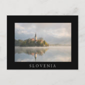 Foggy Bled Lake sunrise black briefkaart (Voorkant)