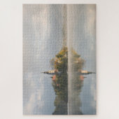 Foggy Bled Lake sunrise met kereiland Legpuzzel (Verticaal)