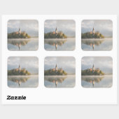 Foggy Bled Lake sunrise sticker (Vel)
