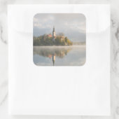 Foggy Bled Lake sunrise sticker (Tas)