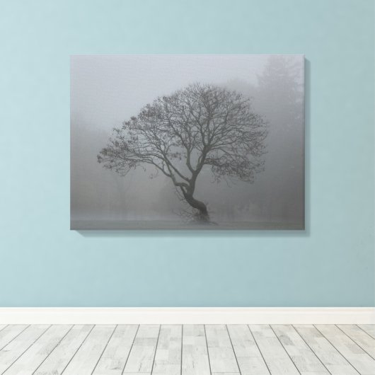 Foggy-boom Canvas Afdruk (Insitu (Houten vloer))