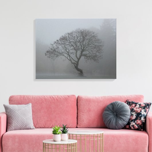 Foggy-boom Canvas Afdruk (Insitu (Woonkamer))