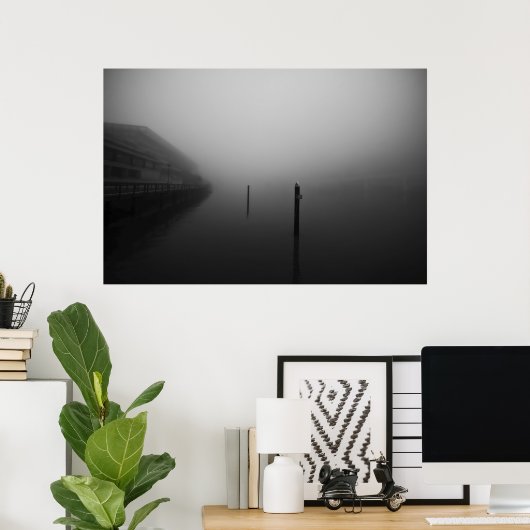 Foggy Brisbane Morning Poster (Thuiskantoor)