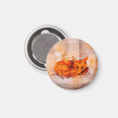 Foggy Day, kleine vos Magneet (Voorkant / Achterkant)