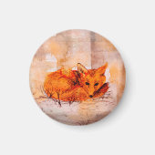 Foggy Day, kleine vos Magneet (Voorkant)