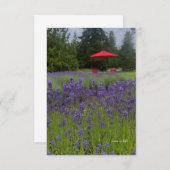Foggy Day, Lavendel & Rode paraplu Notitiekaartje (Voorkant / Achterkant)