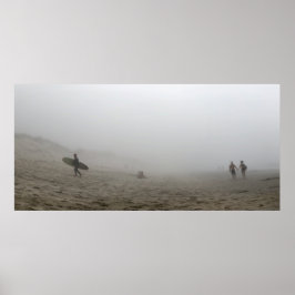 Foggy Day op Praia do Rodanho, Portugal, panorama Poster
