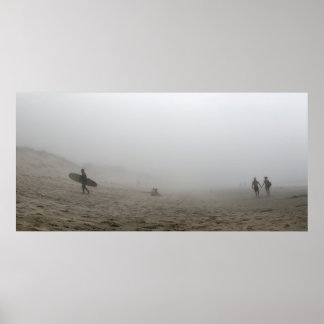 Foggy Day op Praia do Rodanho, Portugal, panorama Poster
