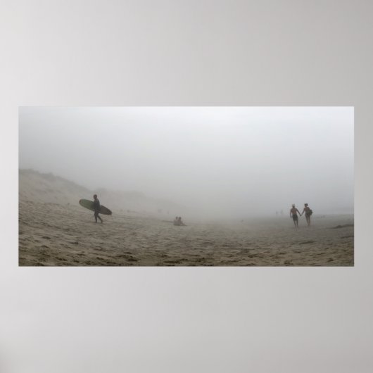 Foggy Day op Praia do Rodanho, Portugal, panorama Poster (Voorkant)