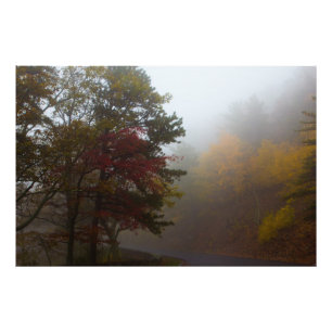 Foggy Fall kleuren op Skyline Drive, Virginia Foto Afdruk