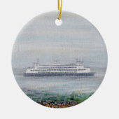 Foggy Ferry Painting Keramisch Ornament (Voorkant)