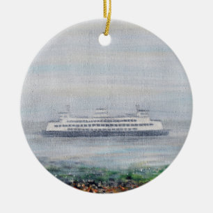 Foggy Ferry Painting Keramisch Ornament