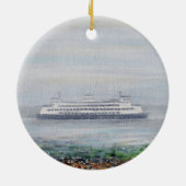 Foggy Ferry Painting Keramisch Ornament (Achterkant)
