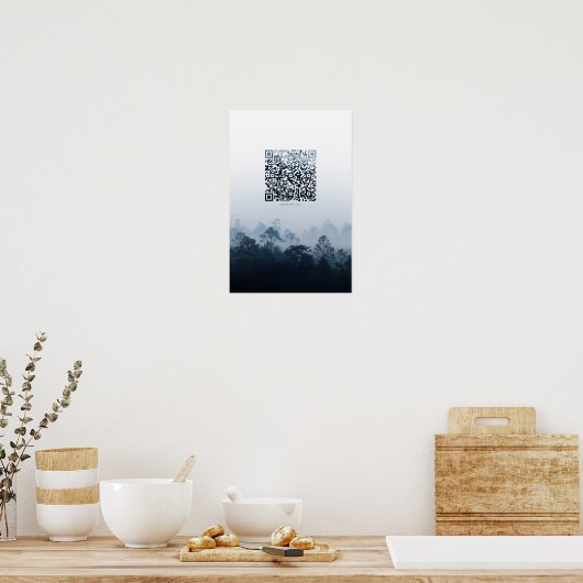 Foggy Forest - Dagelijks Motivatie QR Code Poster (Keuken)