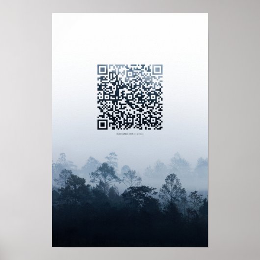 Foggy Forest - Dagelijks Motivatie QR Code Poster (Voorkant)