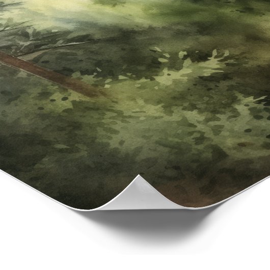 Foggy Forest Landscape Art Print Poster (Hoek)