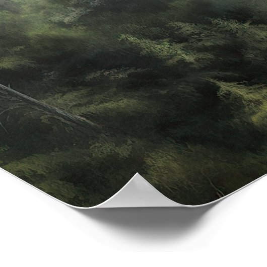 Foggy Forest Landscape Art Print Poster (Hoek)