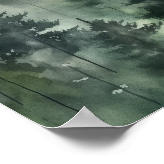 Foggy Forest Landscape Art Print Poster (Hoek)