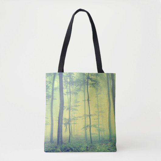 Foggy Forest: lentefoto. Tote Bag (Voorkant)