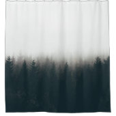Foggy Forest Pine Mountain Aesthetische Kunst Douchegordijn (Voorkant)