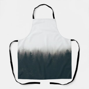 Foggy Forest Pine Mountain Aesthetische Kunst Schort