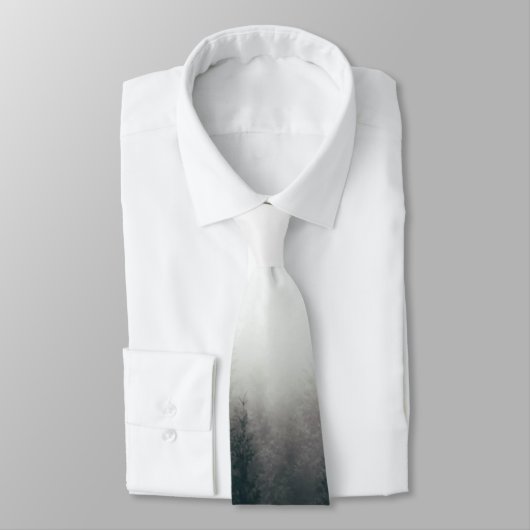 Foggy Forest Pine Mountain Aesthetische Kunst Stropdas (Gebonden)