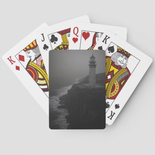 Foggy Forest Trail Monochrome Playing Cards Pokerkaarten (Achterkant)