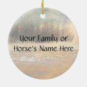 Foggy Friesian Morning Horse aanpasbaar Keramisch Ornament (Achterkant)