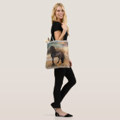 Foggy Friesian Morning - Paard Tote Bag (Op model)