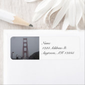 Foggy Golden Gate Bridge retouradreslabels Etiket (Insitu)