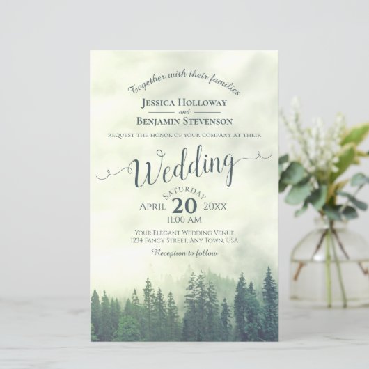 Foggy Green Forest BUDGET Weddenschap (Staand voorkant)