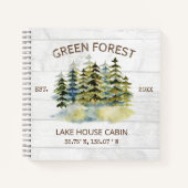 Foggy Green Forest Watercolor Cabin Guestbook Notitieboek (Voorkant)