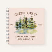 Foggy Green Forest Watercolor Cabin Guestbook Notitieboek (Voorkant)