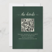 Foggy Green Mountain Pines Rustic QR Code Weddensc Kaart (Achterkant)