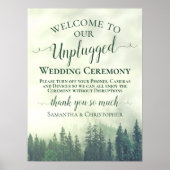 Foggy Green Mountains Unplugged Wedding Ceremony Poster (Voorkant)