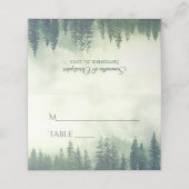 Foggy Green Pine Trees Rustic Wedding Write-In Plaatskaartje (Buitenkant ongevouwen)