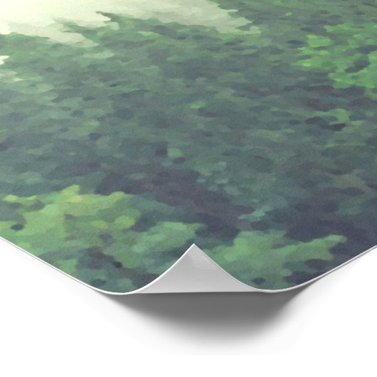 Foggy Green Pines 15 Table Wedding Seating Chart Poster (Hoek)