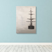 Foggy Harbor Canvas Afdruk (Insitu (Houten vloer))