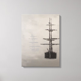 Foggy Harbor Canvas Afdruk