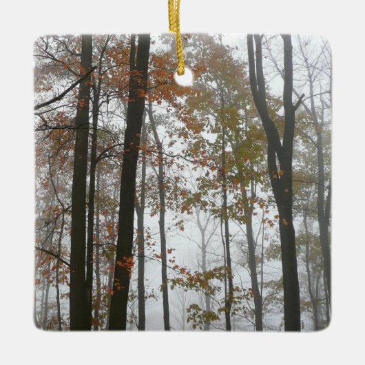Foggy Herfst in Pennsylvania Autumn Natuur Keramisch Ornament (Voorkant)