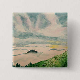 Foggy Hilltop Pin Vierkante Button 5,1 Cm