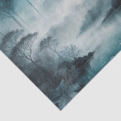 Foggy Lake Cove - Moody blauw en grijs landschap Tissuepapier (Detail)