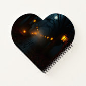 Foggy Lantern Path Halloween Notebook Notitieboek (Achterkant)