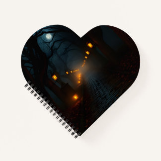 Foggy Lantern Path Halloween Notebook Notitieboek