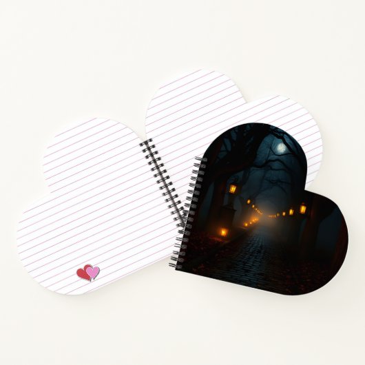 Foggy Lantern Path Halloween Notebook Notitieboek (Binnen)